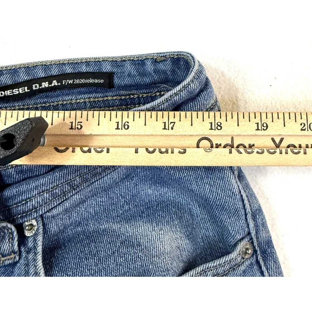 Diesel Jeans Men 36 Blue Straight Distressed Rip Denim Streetwear Made In Italy